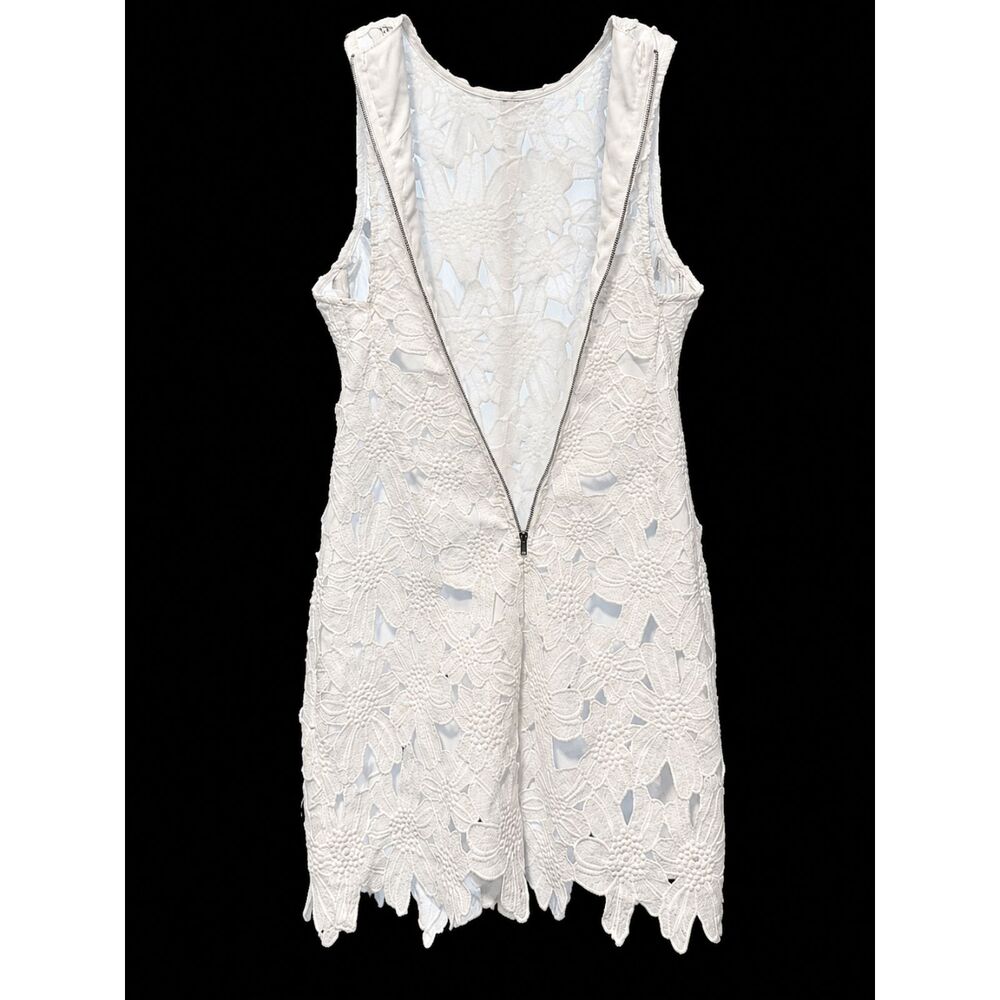 Tobi White Floral Crochet Lace Sleeveless Midi Dress Size M